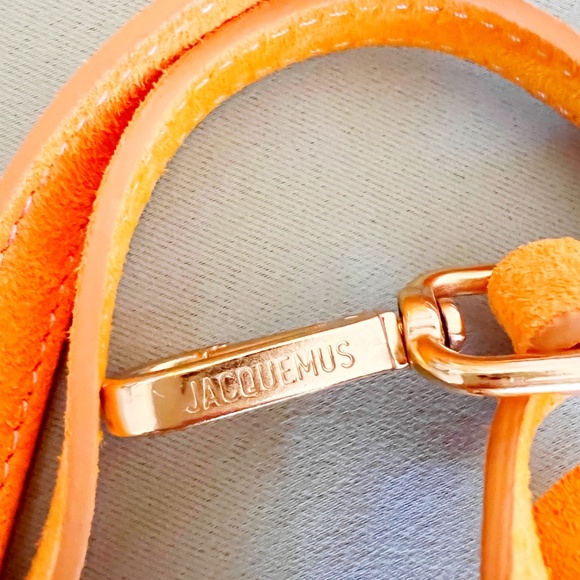 JACQUEMUS Le Chiquito Moyen Bag in Orange Suede - Picture 7 of 9